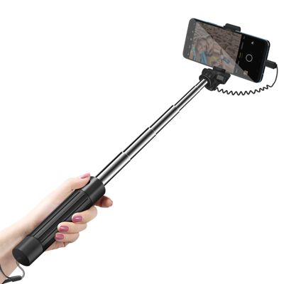 Perche à selfie LINQ Perche Selfie Miroir Intégré USB C Noir