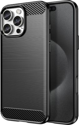 Coque AVIZAR iPhone 16 Pro Max Effet Brossé Noir