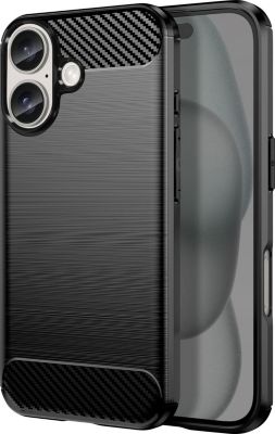 Coque AVIZAR iPhone 16 Plus Effet Brossé Noir