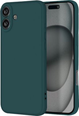 Coque AVIZAR iPhone 16 Plus Silicone Mat Vert Foncé
