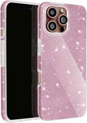 Coque AVIZAR Paillette iPhone 16 Pro Multicouche Rose