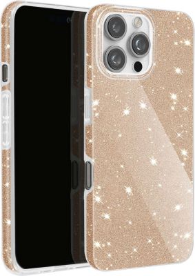 Coque AVIZAR Paillette iPhone 16 Pro Multicouche Or