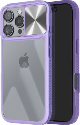 Coque AVIZAR iPhone 16 Cache Caméra Coulissant Violet