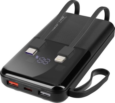 Batterie externe LINQ 10000mAh + Câbles Intégrés LinQ Blanc