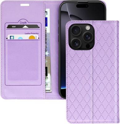 Etui AVIZAR iPhone 16 Pro Folio Losange Violet