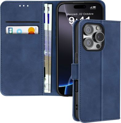 Etui AVIZAR iPhone 16 Pro Max Portefeuille Bleu Nuit Etui AVIZAR iPhone 16 Pro Max Portefeuille Bleu Nuit