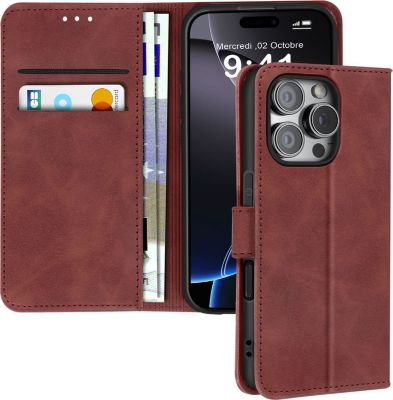 Etui AVIZAR iPhone 16 Pro Max Portefeuille Marron