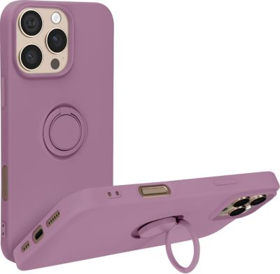 Coque AVIZAR Bague iPhone 16 Pro Max Silicone Violet