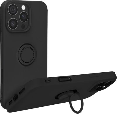 Coque AVIZAR Bague iPhone 16 Pro Max Silicone Noir