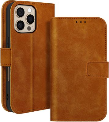 Etui AVIZAR iPhone 16 Pro Clapet Marron