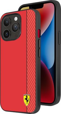 Coque FERRARI iPhone 14 Pro Max Carbone Rouge