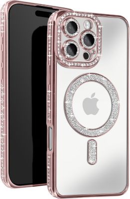 Coque AVIZAR Diamant iPhone 16 Pro MagSafe Rose Gold