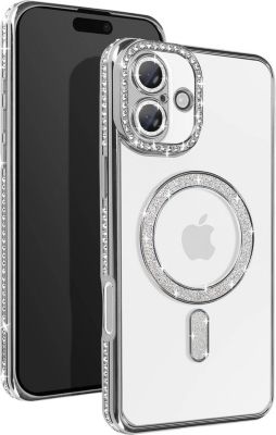 Coque AVIZAR Diamant iPhone 16 MagSafe Argent