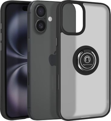 Coque AVIZAR iPhone 16 Bague Support Noir Coque AVIZAR iPhone 16 Bague Support Noir