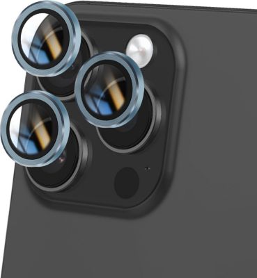 Protège objectif AVIZAR iPhone 16 Pro Verre Trempé Bleu