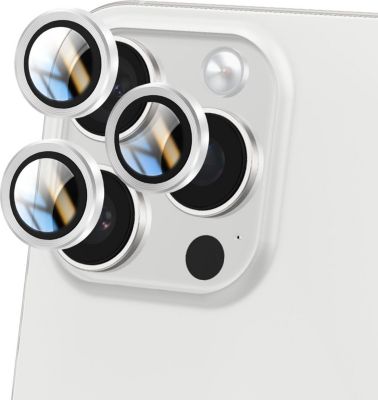 Protège objectif AVIZAR iPhone 16 Pro Verre Trempé Argent