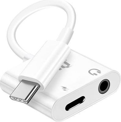 Câble alimentation LINQ USB C Charge + Audio Jack 3.5mm Blanc