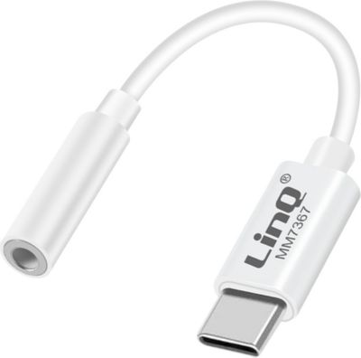 Adaptateur USB C LINQ USB-C mâle vers Jack 3.5mm femelle Blanc