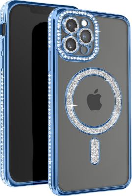Coque AVIZAR Diamant iPhone 13 Pro Max MagSafe Bleu