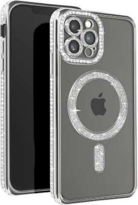 Coque AVIZAR Diamant iPhone 13 Pro Max MagSafe Argent