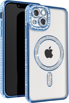 Coque AVIZAR Diamant iPhone 14 MagSafe Bleu Saphir