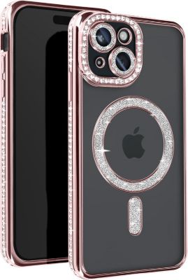 Coque AVIZAR Diamant iPhone 15 MagSafe Rose Gold