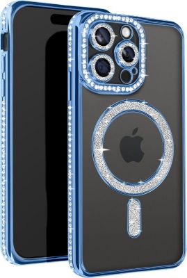 Coque AVIZAR Diamant iPhone 15 Pro MagSafe Bleu