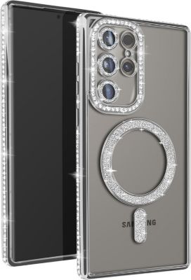 Coque AVIZAR Diamant Galaxy S24 Ultra MagSafe Argent