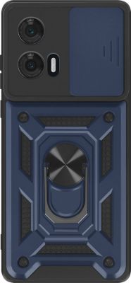 Coque MAYAXESS Motorola Edge 50 Fusion Bague Bleu Nuit