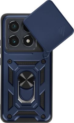 Coque MAYAXESS Xiaomi 14T Pro Antichoc Bague Bleu Nuit