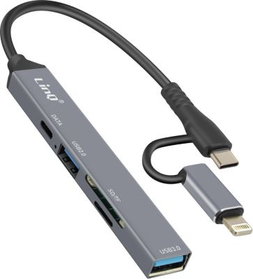 Hub LINQ USB-C et Lightning avec USB-C + 2x USB