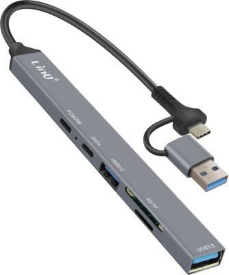 Hub LINQ OTG USB/USB-C 60W - Multiport 5Gbps Gris