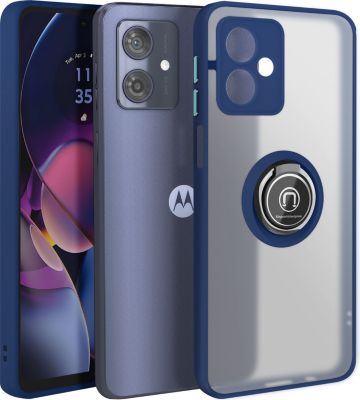 Coque AVIZAR Motorola Moto G54 Bague Support Bleu