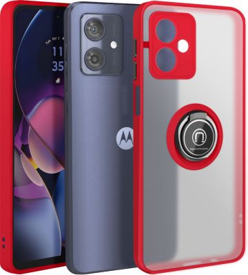 Coque AVIZAR Motorola Moto G54 Bague Support Rouge