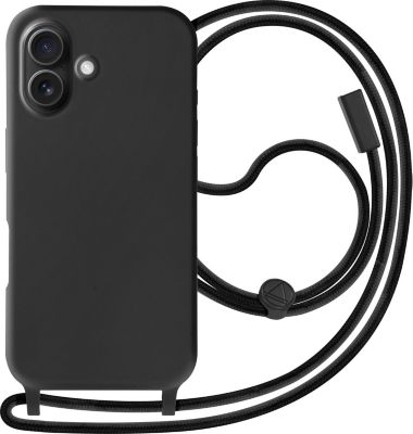 Coque avec cordon AVIZAR Cordon iPhone 16 Lanière Noir