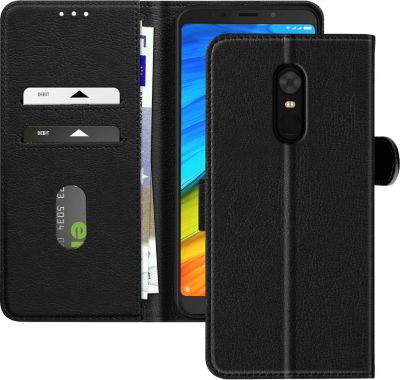 Etui AVIZAR Xiaomi Redmi 5 Plus Portefeuille Noir