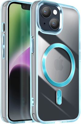 Coque AVIZAR MagSafe iPhone 14 et 13 Cristal Bleu