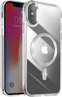 Coque AVIZAR MagSafe iPhone XS et X Cristal Argent Coque AVIZAR MagSafe iPhone XS et X Cristal Argent