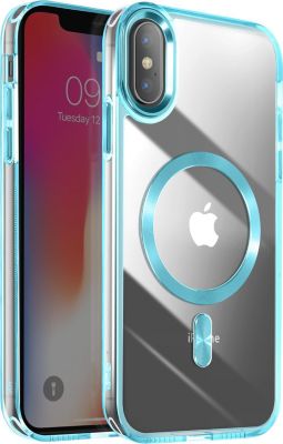 Coque AVIZAR MagSafe iPhone XS et X Cristal Bleu