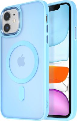 Coque AVIZAR MagSafe iPhone 11 Givré Bleu clair