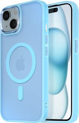 Coque AVIZAR MagSafe iPhone 14 Plus Givré Bleu clair