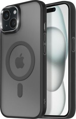 Coque AVIZAR MagSafe iPhone 15 Givré Noir
