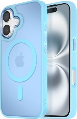 Coque AVIZAR MagSafe iPhone 16 Givré Bleu clair