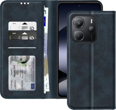 Etui AVIZAR Redmi Note 14 4G Portefeuille Bleu Nuit