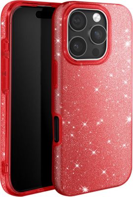 Coque AVIZAR Paillettes iPhone 16 Pro Rouge