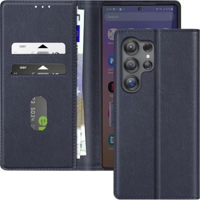 Etui AVIZAR Samsung S25 Ultra Portefeuille Bleu Nuit
