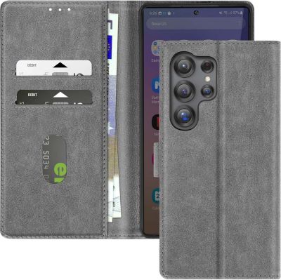 Etui AVIZAR Samsung S25 Ultra Portefeuille Gris Etui AVIZAR Samsung S25 Ultra Portefeuille Gris