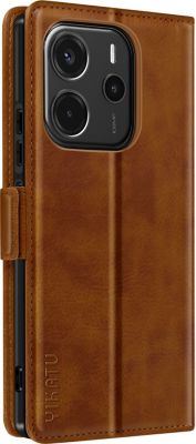 Etui AVIZAR Redmi Note 14 4G Portefeuille Marron