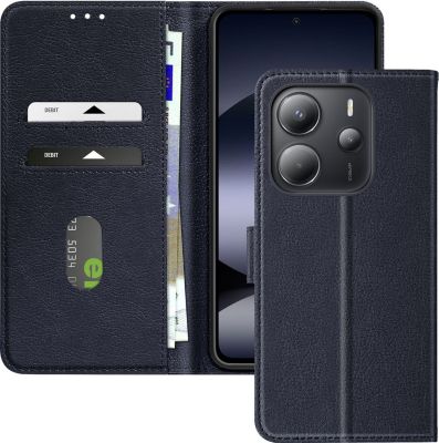 Etui AVIZAR Redmi Note 14 4G Portefeuille Bleu Nuit