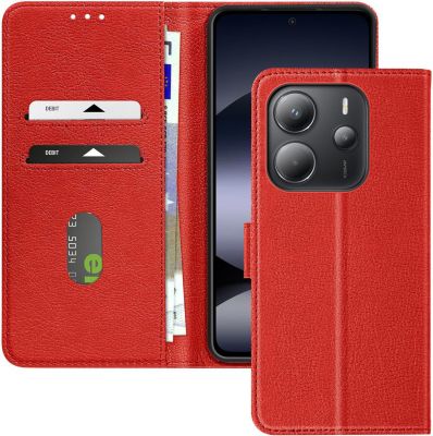 Etui AVIZAR Redmi Note 14 4G Portefeuille Rouge